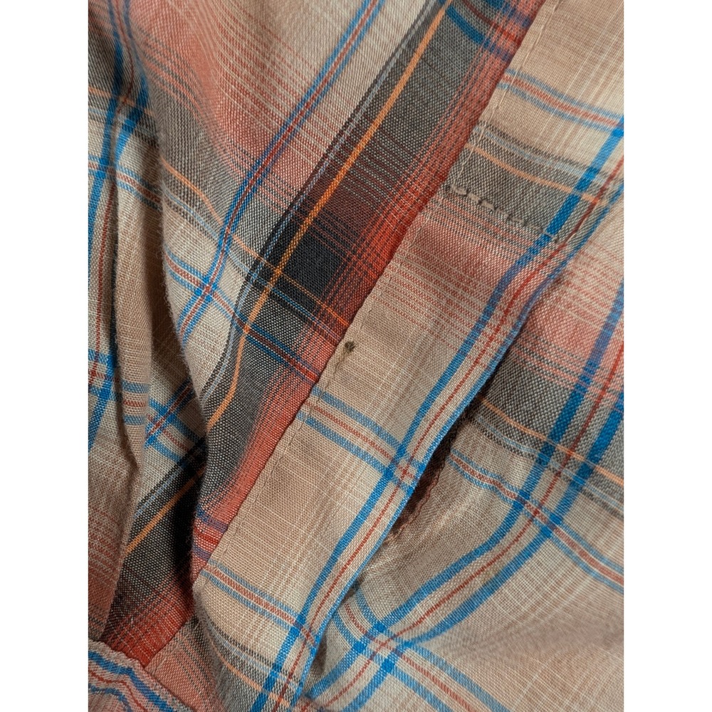 Wrangler Western Fashion Snap Shirt Mens XL Orange Plaid Pearl Snap WM176KH - Picture 8 of 9